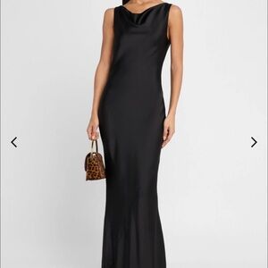 Norma Kamali Elegant Black Low Back Maxi Dress